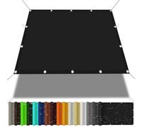 Toile Imperméable 100 x 325 cm Multi Couleur et Taille, Durable, Coupe-Vent, Couverture d'ombrage Extérieure avec Cordons et Oeillets pour La Cour de Jardin en Plein Air, Noir