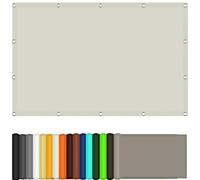 Toile Imperméable 3.25 x 3.5 m en Résistant à La Déchirure Serres Filet Coupe-Vent avec Serre-Câble pour Balcon, Extérieur, Cour, Piscine, Blanc cassé