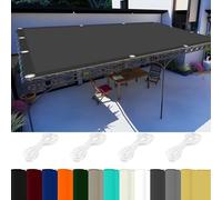 Toile Imperméable Balcon Jardin 3.5 x 4.5 m 98% UV Protection,Polyester, Voile d'ombrage Toile Trapèze avec 4 X Cordes de 1.5M pour Pergola, Fleurs, Patio Lawn., Gris Foncé