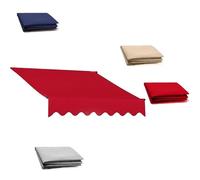Toile imperméable pour auvent d'extérieur rétractable - Pare-soleil pour porte et fenêtre de terrasse - Toile imperméable - 5 x 4 m - Rouge