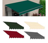 Toile imperméable pré-cousue protection UV - Pas de cadre nécessaire - Matériau de rechange de qualité supérieure pour terrasse et balcon - Vert/rouge/gris/beige - 2 à 7 m