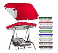 Toile Impermeable Toit De Rechange Pour Balancelle Extérieure 2/3 Places Chaise De Patio Jardin, 142x120 195x125 Auvent Housse De Rechange Toit Balançoire Anti-UV Pour Hamac(Red,142*120*18cm)