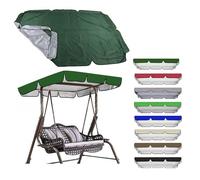 Toile Impermeable Toit De Rechange Pour Balancelle Extérieure 2/3 Places Chaise De Patio Jardin, 142x120 195x125 Auvent Housse De Rechange Toit Balançoire Anti-UV Pour Hamac(Dark green,195*125*15cm)