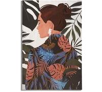 Toile Imprimée Déco "Lady Jungle Dos" 80x120cm Multicolore Multicolore