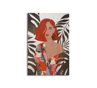Toile Imprimée Déco "Lady Jungle Face" 80x120cm Multicolore