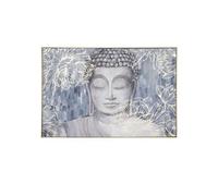 - Toile imprimée encadrée Bouddha effet alu - 60 x 90 cm