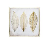 Atmosphera Toile imprimée encadrée Feuilles Dorées 58 x 58 cm