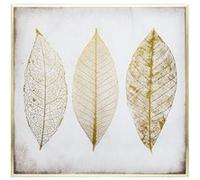 Atmosphera Toile imprimée encadrée Feuilles Dorées 58 x 58 cm