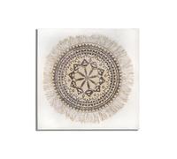 Toile Imprimée Mandala Marron 100x100cm - Toile et Bois