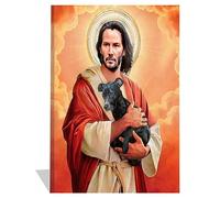 Toile imprimée peinture mur Art moderne HD affiche Keanu Reeves Meme jésus Portrait photos, pour chambre décoration de la maison Pas de cadre (Size : 30x40cm No Frame)