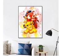 Toile Le Roi Lion Simba - Chambre Garcon Fille - Affiche Décorative - Poster Décoration Maison 30x40cm