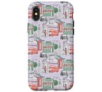 Toile londonienne sur Big Ben Taxi Guard Tower Bridge Lilas Coque pour iPhone X/XS