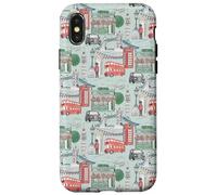 Toile londonienne sur Pont Big Ben Taxi Guard Tower Bridge Vert Clair Coque pour iPhone X/XS