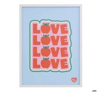 Atmosphera x Cha Cha Pop - Tableau Encadré Love - 31,5 x 41,5 cm - Cadre Bois et Verre - Décoration Murale pour Chambre, Salon, Cuisine