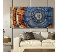 Toile moderne et colorée représentant des anneaux d'arbres, grande affiche et impressions, décoration murale pour salon et chambre à coucher, 50 x 100 cm (20 x 39 pouces), sans cadre