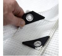 Toile multiusage avec Oeillets imperméable Leno 240 g/m² Blanc / Transparent 6 x 1,5 m
