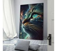 Toile murale 3D représentant des chatons interstellaires pour salon, chambre, cuisine, couloir, escaliers, 50 x 75 cm