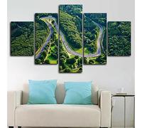 Toile murale à 5 panneaux - Décoration murale encadrée - Motif circuit de Nurburgring - Pour maison, salon, bureau - Grande taille - 152,4 x 81,3 cm