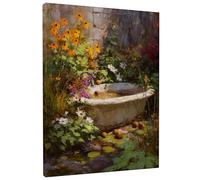 Toile murale à imprimé floral rustique pour salle de bain, jardin, automne, 40,6 x 50,8 cm, jaune vert rustique - Décoration murale pour salon, chambre à coucher, salle de bain, dortoir