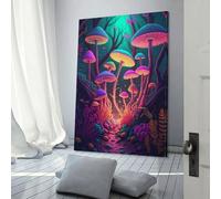Toile murale à motifs de champignons psychédéliques pour chambre à coucher, décoration de salon, pour adolescentes, 50 x 75 cm