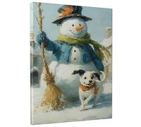 Toile murale à suspendre bonhomme de neige pour cuisine, salle à manger, salle de bain, restaurant, chambre à coucher, 20,3 x 25,4 cm