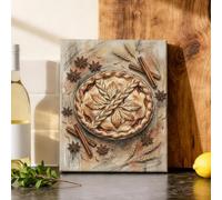 Toile murale à suspendre - Impressions sur toile rustique et chaude avec feuilles de cannelle, bâtons de cannelle, marron - Affiches d'œuvre d'art pour décoration murale de cuisine, salle à manger