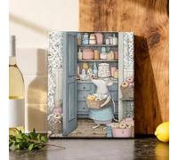 Toile murale à suspendre motif souris rustique avec panier de fromage N/A Pastel Décoration murale pour salle à manger, restaurant, coin petit-déjeuner 20,3 x 25,4 cm