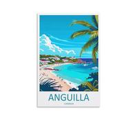 Toile murale à thème Anguilla pour amoureux de voyages, caraïbes - 40 x 60 cm