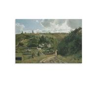 Toile murale à thème ferme de campagne française - Affiche d'œuvre d'art pour salon, chambre à coucher, salle de bain, bureau - 40 x 60 cm