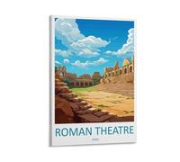 Toile murale à thème théâtre romain, Espagne, amateurs de voyages, affiche d'œuvre d'art pour décoration d'intérieur : salon, chambre à coucher, salle de bain, bureau - 40 x 60 cm