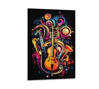 Toile murale abstraite classique avec instruments de musique pour chambre à coucher, décoration murale esthétique
