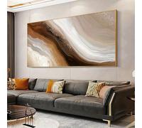 Toile murale abstraite moderne avec vagues, beige neutre, marron, vintage, décorative, pour salon, chambre à coucher, 60 x 120 cm, sans cadre