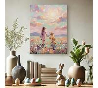 Toile murale abstraite pour salon, chambre à coucher, bureau, paysage printanier, jaune pêche, 30,5 x 40,6 cm