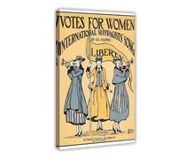 Toile murale - Affiches imprimées sur toile de suffragettes pour femmes - Cadeau vintage pour femme - Décoration d'intérieur - Décoration d'intérieur - 1 poster sur toile - Décoration murale