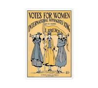 Toile murale - Affiches imprimées sur toile de suffragettes pour femmes - Impression de votes féministes - Cadeau vintage pour décoration de bureau - Poster pour décoration d'intérieur - 1 poster sur