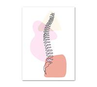 Toile murale Art Aquarelle Colonne vertébrale Affiches Anatomie humaine Mur Art Médecine Education Affiches Impressions Nordique Minimaliste Toile Peinture Médecine Photos 50x70cm Pas de Cadre