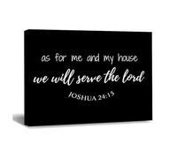 Toile murale avec citations « As for Me And My House We Will Serve The Lord JOSHUA 24 : 15 » - Décorations murales de ferme pour pub, chambre à coucher, salle à manger, cuisine, salle de bain - 40,6 x