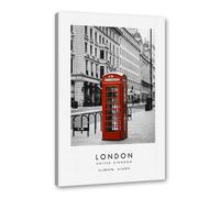 Toile murale avec impression de paysage urbain d'Europe et des États-Unis, décoration d'intérieur pour salon, chambre à coucher, bureau (SKU11, cadre photo noir, 8x12in / 20 x 30 cm)
