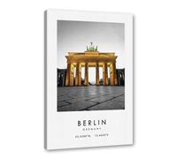 Toile murale avec impression de paysage urbain d'Europe et des États-Unis, décoration d'intérieur pour salon, chambre à coucher, bureau (SKU6, cadre photo noir, 8x12in / 20 x 30 cm)