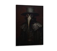 Toile murale avec impression sur toile de peintures à thème gothique, victorien, docteur de la peste noire, Halloween - 30 x 45 cm
