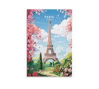 Toile murale avec impressions sur toile de peintures à thème Paris France Tour Eiffel - 50 x 75 cm