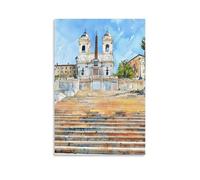 Toile murale avec impressions sur toile de style paysage urbain historique de Rome italienne - 40 x 60 cm