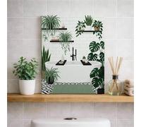 Toile murale botanique verte - Impressions sur toile de plantes tropicales - Décoration moderne et esthétique pour salon, salle de bain, bureau à domicile - 20,3 x 25,4 cm