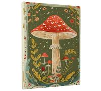 Toile murale champignon d'automne - Impressions de champignons rouges et verts - Décoration murale fantaisie pour salon, chambre à coucher, cuisine, 30,5 x 40,6 cm