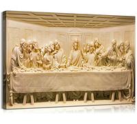 Toile murale chrétienne représentant la Cène - Décoration murale religieuse de Jésus Christ - Da Vinci la dernière Cène - Cadeau chrétien pour salle à manger, cuisine, salon - 40,6 x 61 cm