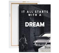 Toile murale de motivation pour bureau, super voiture, décoration automobile inspirante pour les amateurs de voitures de sport Porsche, décoration murale de motivation pour bureau et maison, poster de