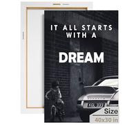 Toile murale de motivation pour bureau, super voiture, décoration automobile inspirante pour les amateurs de voitures de sport Porsche, décoration murale de motivation pour bureau et maison, affiche