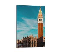 Toile murale décorative à l'architecture religieuse de Venise basilique Saint-Marc - Décoration murale moderne pour chambre à coucher - 40 x 60 cm