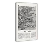 Toile murale décorative esthétique avec vue sur la plage de Venise, Los Angeles, Californie, États-Unis, ville des États-Unis, paysage de ville - 50 x 75 cm