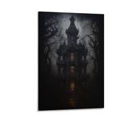Toile murale d'Halloween The Haunted House Of Haunted Victorian Mansion Dark Academia - 30 x 45 cm